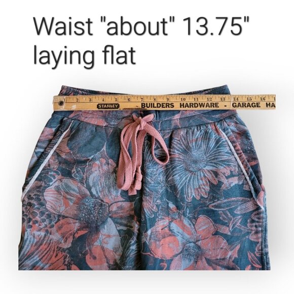 Anthropologie Daily Practice Slim-Fit Teal Floral Jogger Sweatpants, XSP - Picture 5 of 11